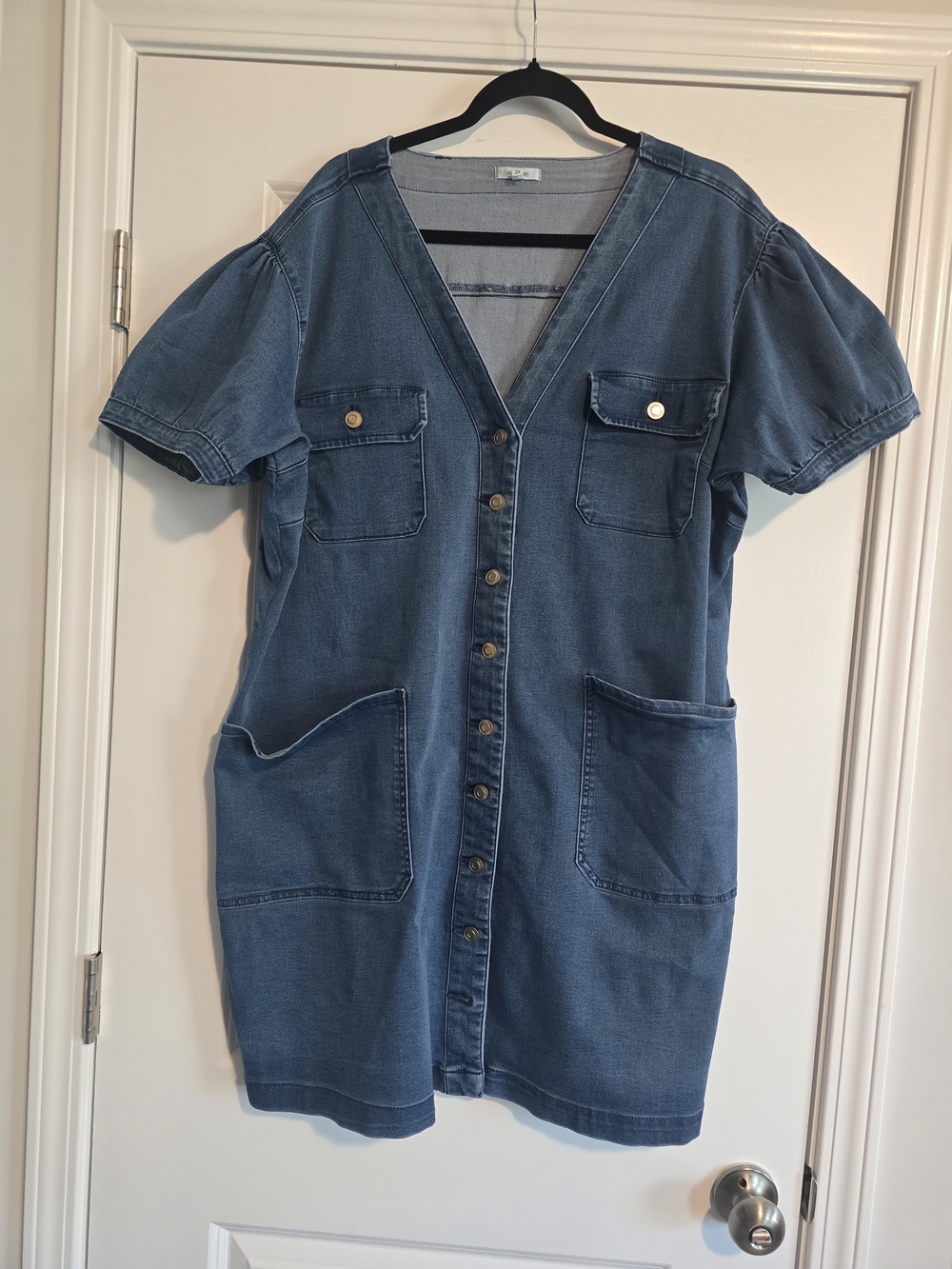 Maurices Blue Denim Button-Front Mini Dress